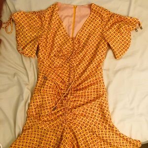 Jeanjail Australia Dress Yellow Marigold StampNWOT